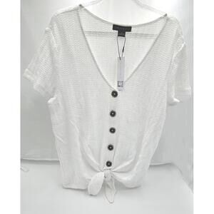 Sanctuary Chic White Button-Front Tie-Knot Top - Your New Favorite Flirt!